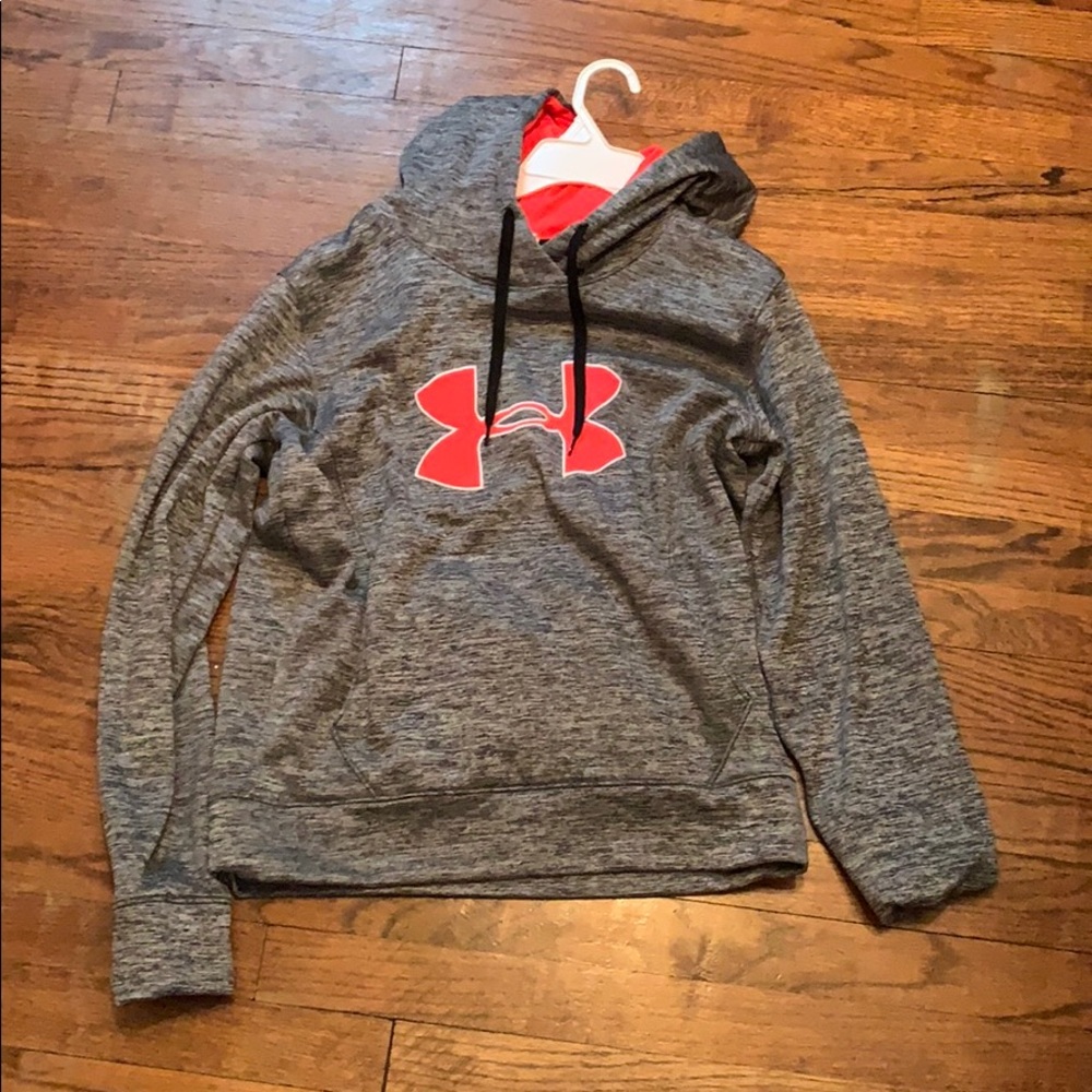 Hot pink and grey under armour hoodie